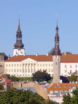 The Tallinn town hall and church St Nicholas