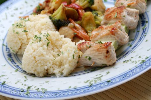 meat and couscous