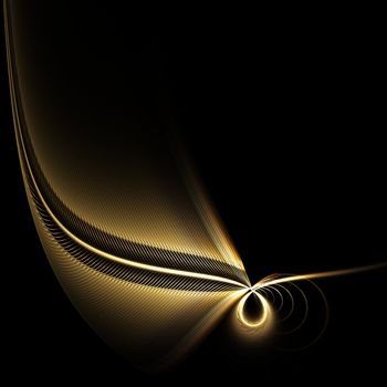 black background with stylized feather