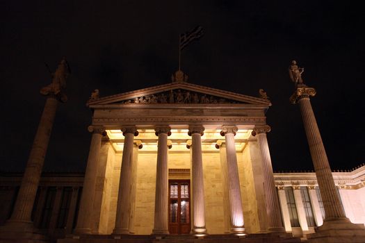 night view of university of athens greece landmarks and architecture