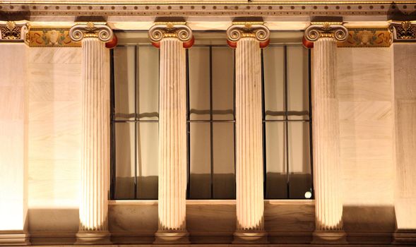 night view detail from academy of athens greece landmarks and architecture