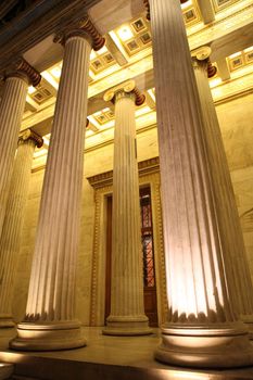 night view detail from academy of athens greece landmarks and architecture