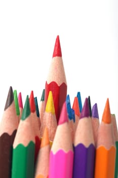 colorful pencils closeup detail isolated with copyspace