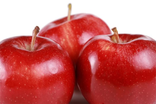 Three red gala apples