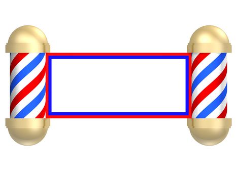 Illustrated rendering of a barbershop sign turned into a scroll