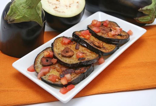 fresh aubergines