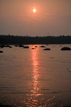 Shot of beautiful orange sunset, nature, landscape