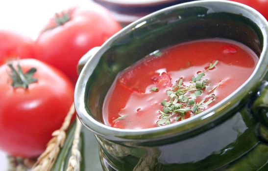 fresh soup of tomatoes