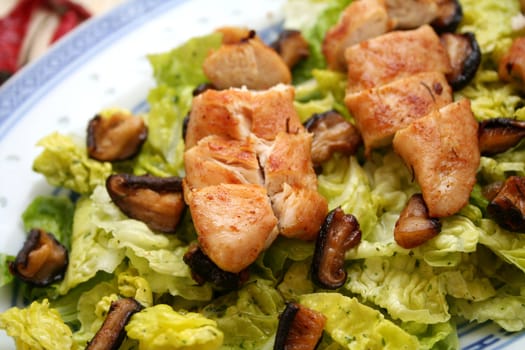 salad and meat