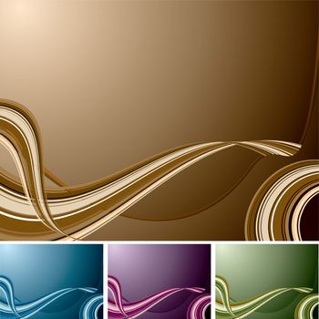 Flowing wave designed background with four colour changes