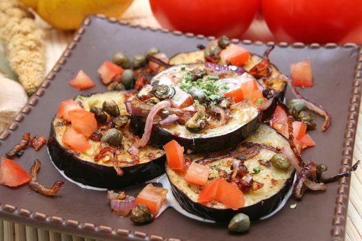 fresh aubergines