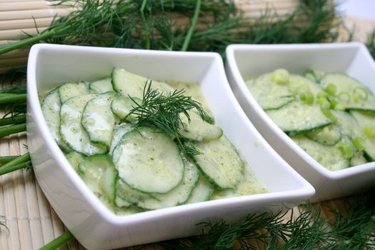 fresh salad of cucumbers