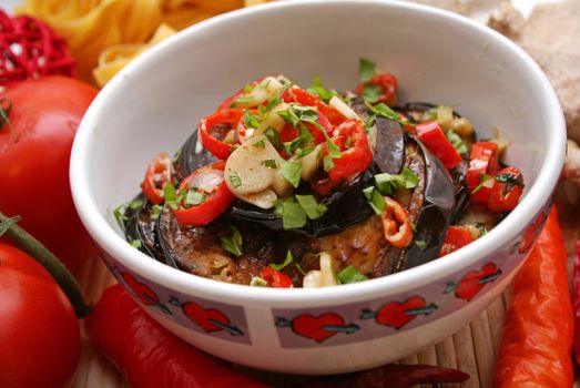 Fresh aubergines