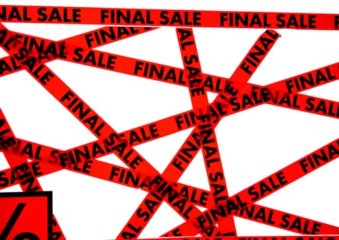 Glued red tape with the words FINAL SALE