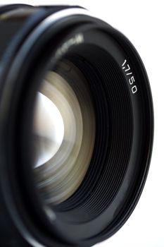 Closeup lens for SLR camera. Shallow DOF