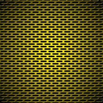 Abstract gold metal background with long slots and shadow effect