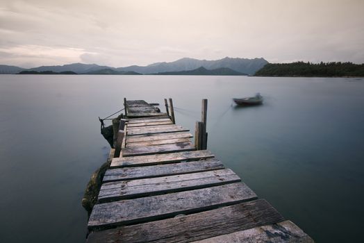 Jetty on a lake 