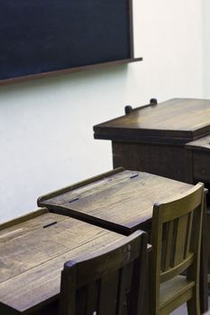 Small empty classroom in a night school in China