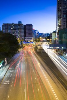 traffic in city at night 