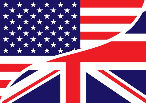 combined usa and british flags with stars and stripes