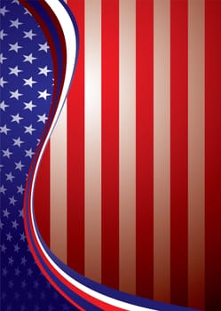 portrait american flag background template concept with stars and stripes