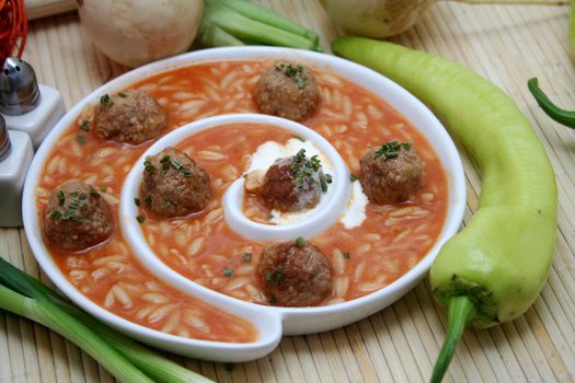 Meatballs with soup