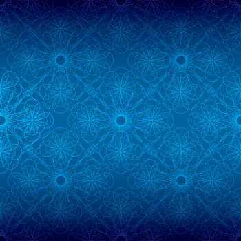 shades of different blues with seamless floral spiral background pattern