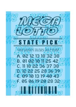 National state lottery with mega lotto concept and winning numbers