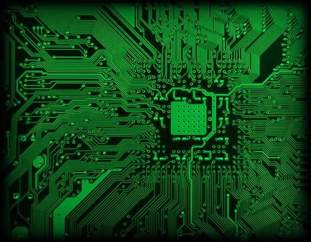 Technological industrial electronic dark green background