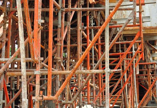 Metal scaffold used in building construction