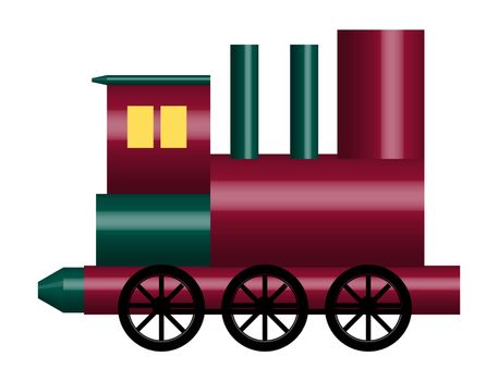 illustration of of shiny toy train on white