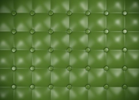 Green leather upholstery pattern. 3D rendered image.
