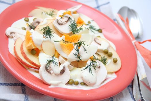 fresh salad of eggs