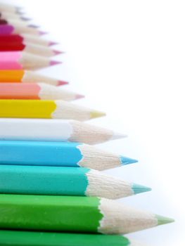 colored pencils isolated on white background