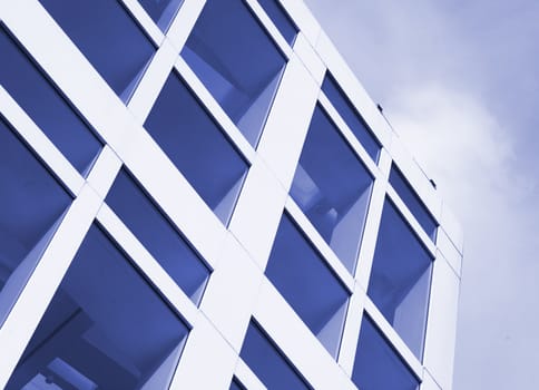 glass wall of building