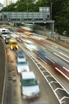 evening traffic in Hong kong