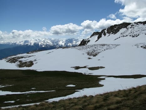 The main Caucasian ridge; rocks; a relief