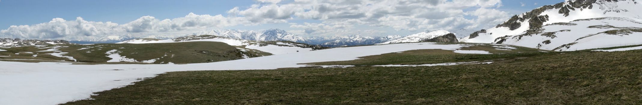 The main Caucasian ridge; rocks; a relief