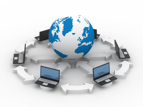 Global network the Internet. Isolated 3D image.