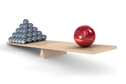 leadership concept on a white background. Isolated 3D image