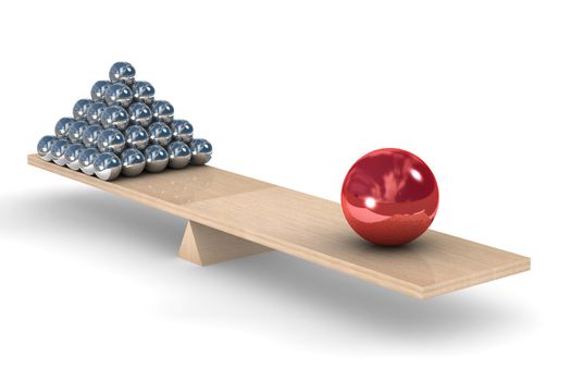 leadership concept on a white background. Isolated 3D image