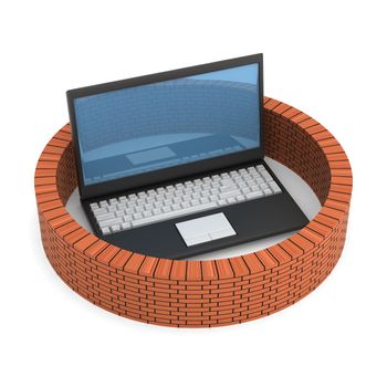 Protected global network the Internet. 3D image.