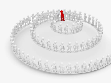 Conceptual image of teamwork. 3D image.