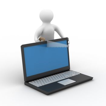 Computer technical service. Isolated 3D image