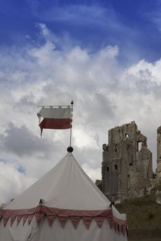 Corfe Castle in Dorset. A 1000 year old castle ruin located in Dorset, Hampshire England.