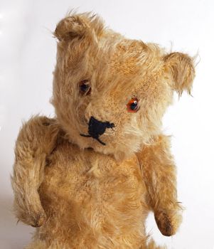 1950 teddy bear on a plain white background.