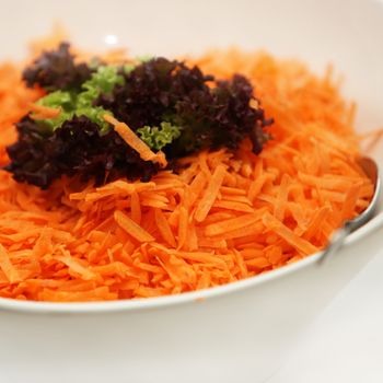 Fresh carrot salad - close-up