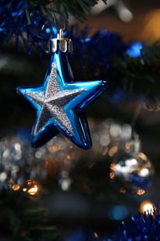 Detail of christmas decoration on christmas tree