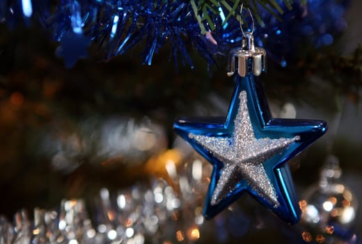 Detail of christmas decoration on christmas tree