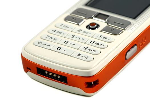 Modern mobile phone isolated over white